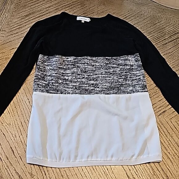 Black and white long sleeve top XS Calvin Klein - Picture 1 of 7